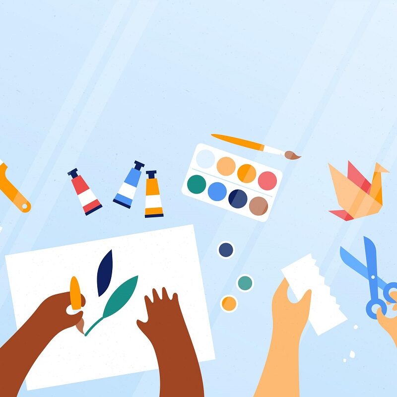 hands doing crafts