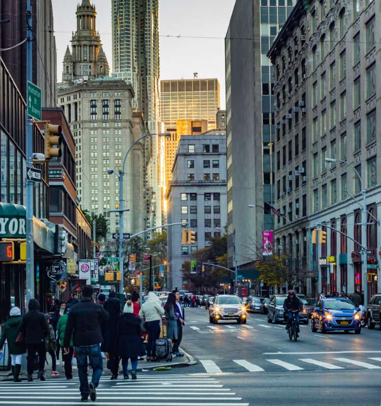 city street people walking