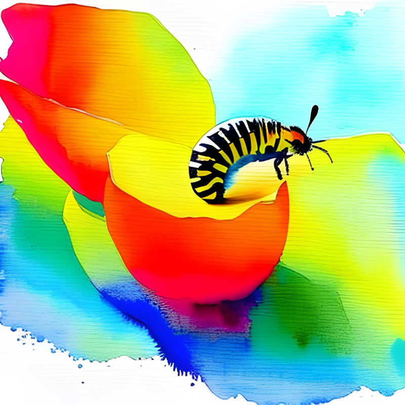 caterpillar water color