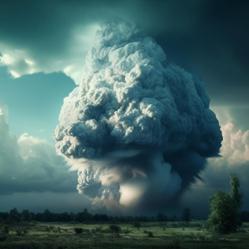 a large cloud or explosion