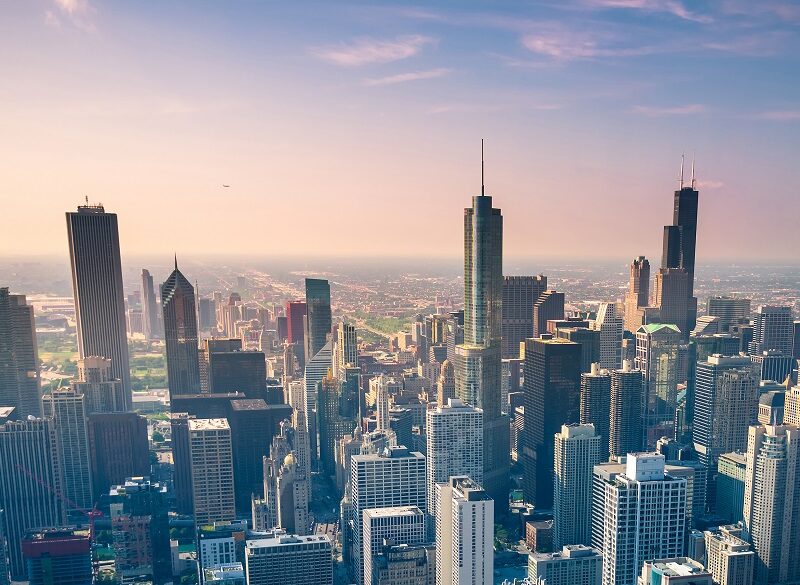 Chicago city skyline USA