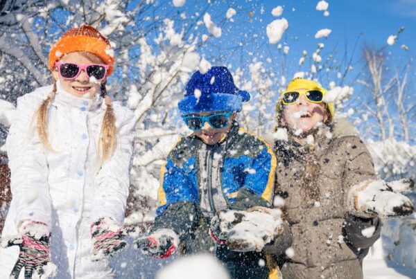 Children playing in the snow